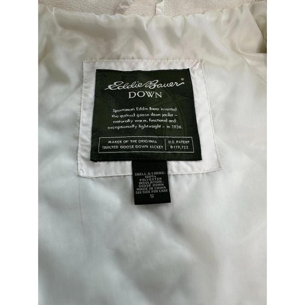 Eddie Bauer Down Quilted Coat Jacket Womens S Mid Length Zip Insulated White - Picture 4 of 8